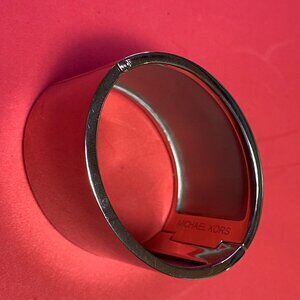Michael Kors Wide Silver Tone Hinged Bracelet